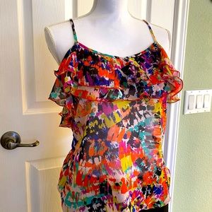 Ruffled spaghetti strap top